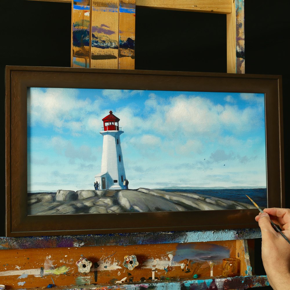 lighthouse acrylic painting easy